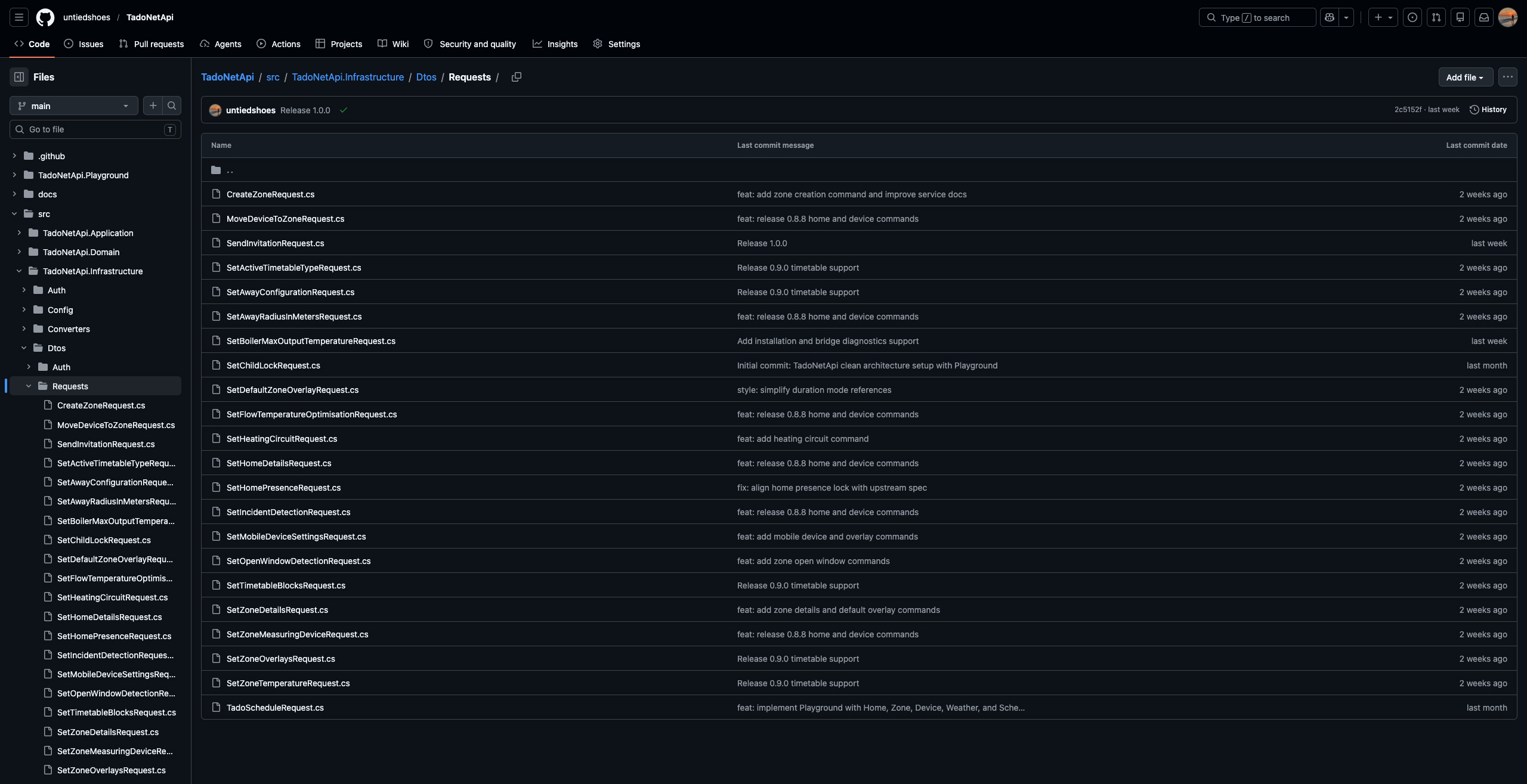 Tado .NET API DTO Overview - test