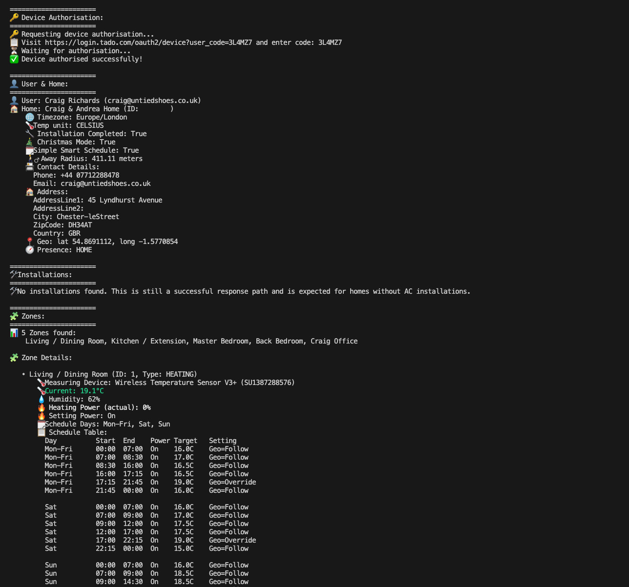 TADO .NET API Playground Overview - test